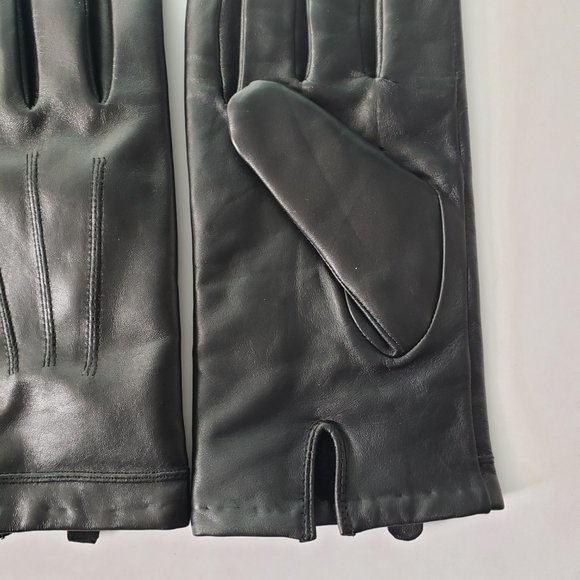 (NWOT) Isotoner Genuine Black Leather Gloves Mens - Size Medium - Picture 4 of 10